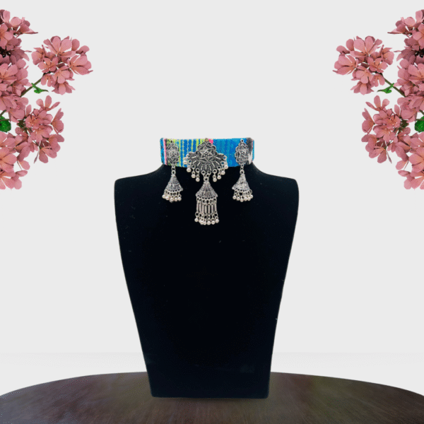 Handmade Blue ghungroo choker