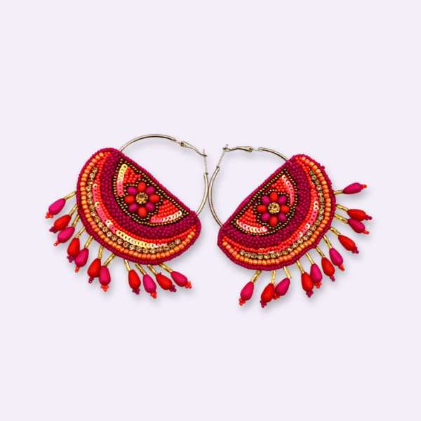 Handmade Kundan and beads dangle earrings