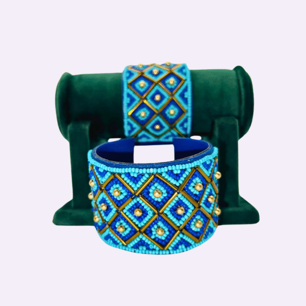 Handcrafted Fabric & Bead Multicolor Bangles